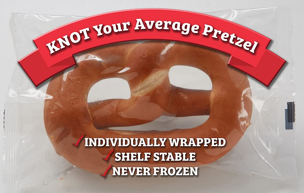 PretzelHaus size comparison with hand showing 6 oz portion and shareable convenience benefit