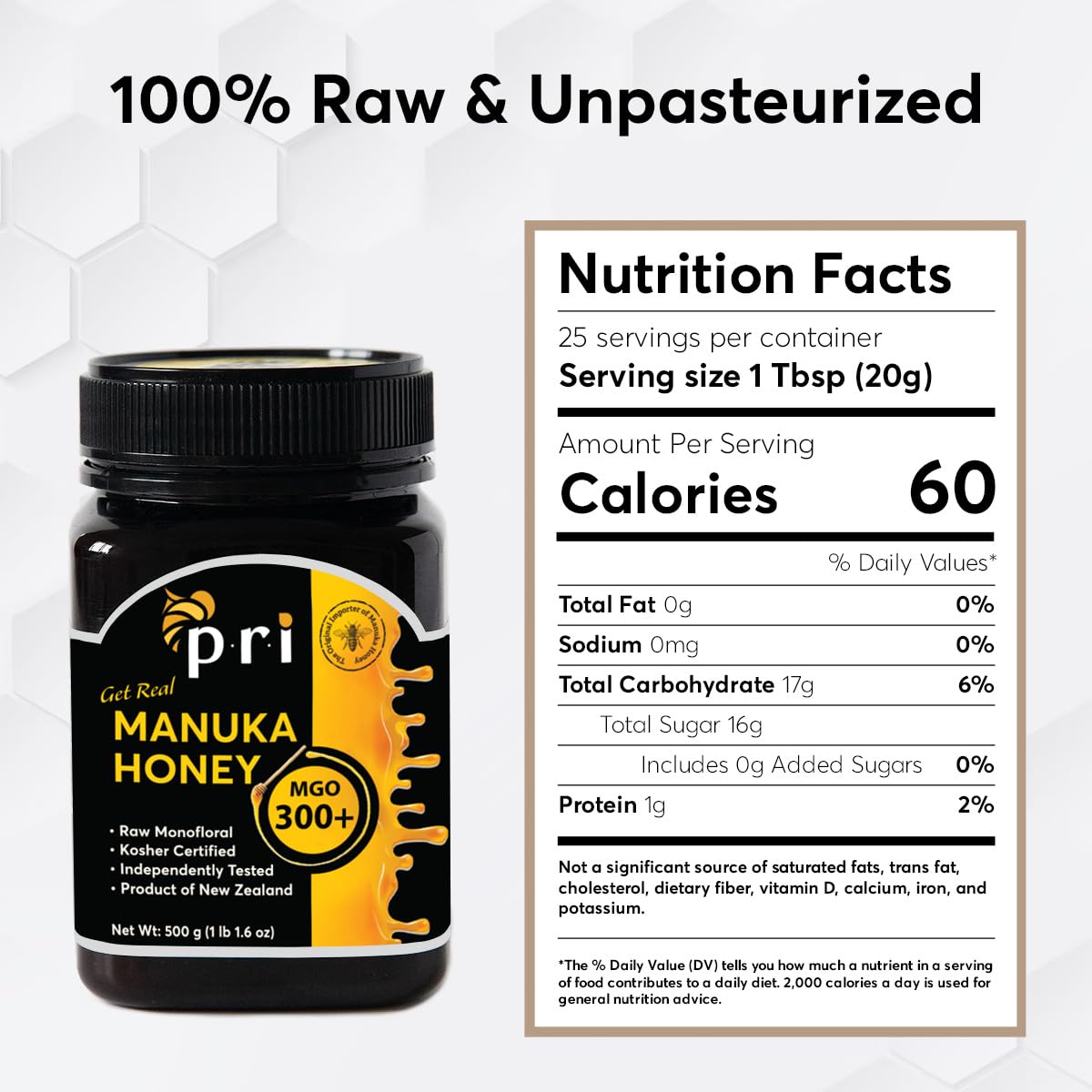 P.R.I jar open revealing thick raw texture and preserved enzymes