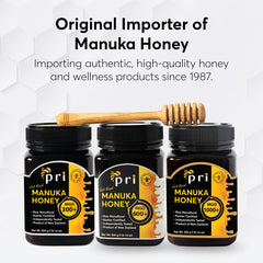 P.R.I honey drizzling from spoon over yogurt to enhance flavor
