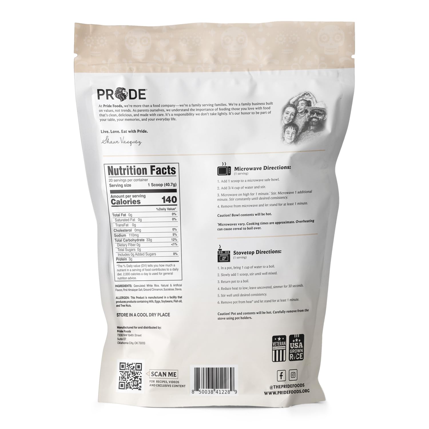 Pride Foods El Especial del TíoShaun creamy bowl in kitchen for quick nourishing breakfast