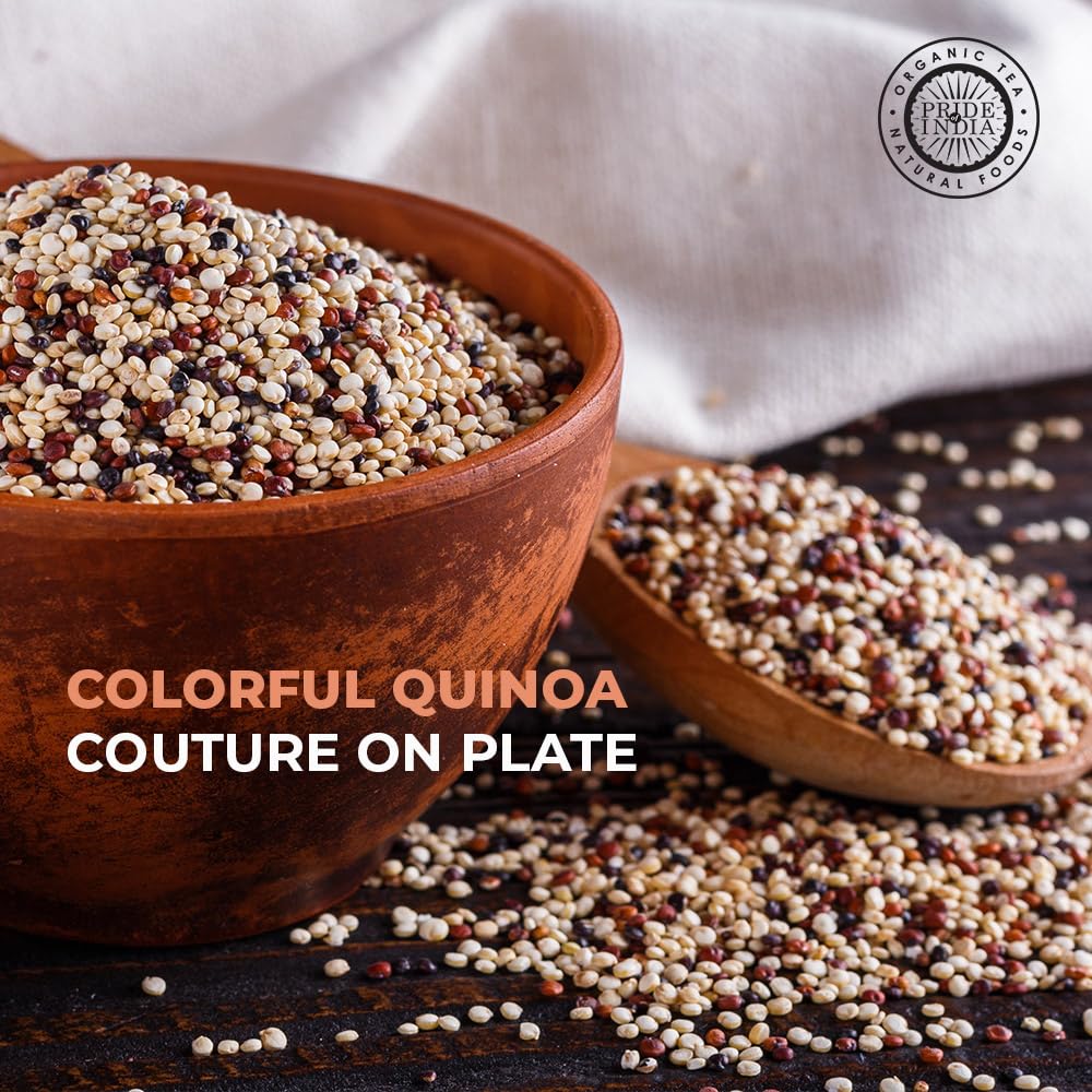 Pride Of India close-up of black red white quinoa texture and nutty bite