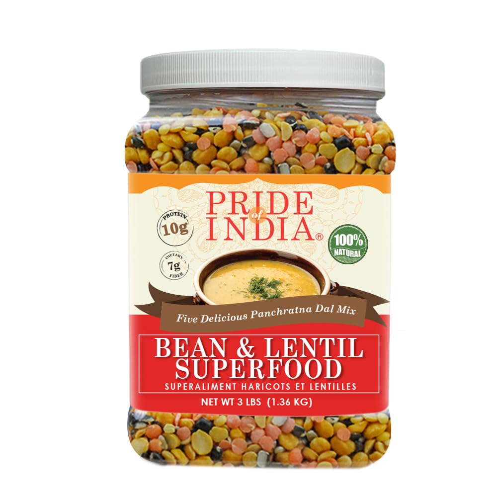 Pride Of India front packaging showing 3 lb jar and label benefits