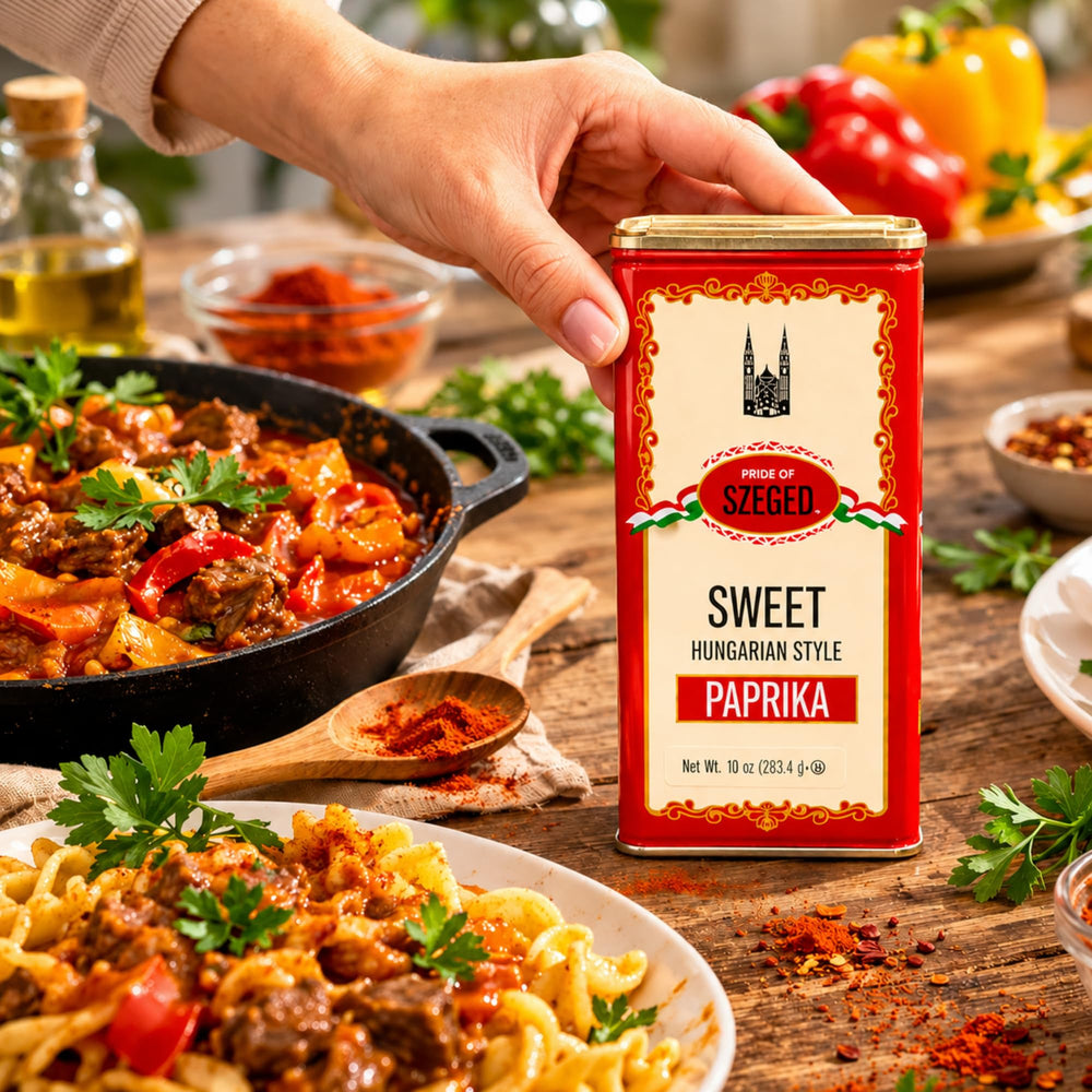 Pride Of Szeged paprika blooming in oil to release aroma and color