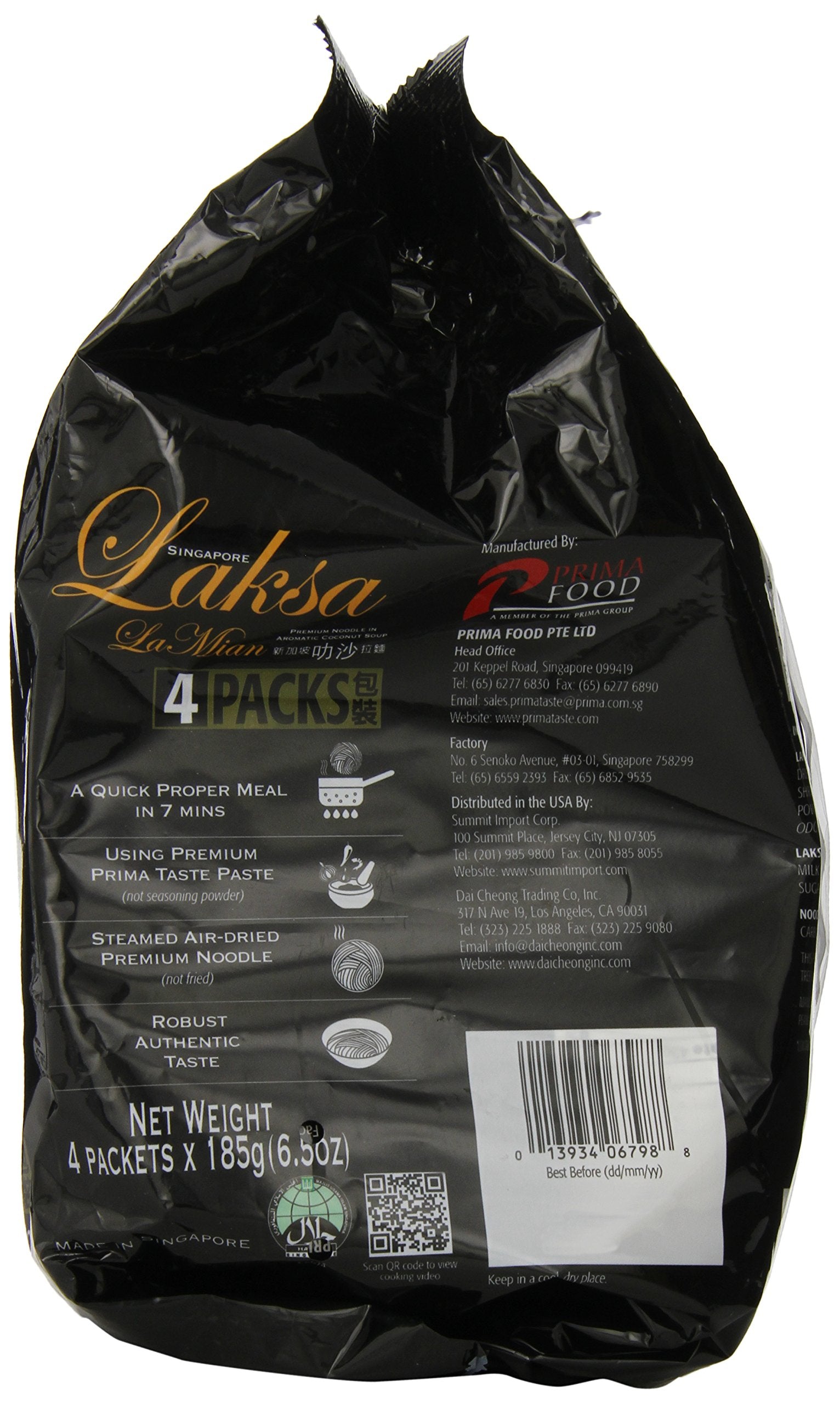 Prima Taste opened pouch contents: sauce sachets and noodles, easy meal assembly