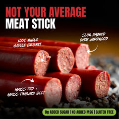 Primal Eats sliced stick texture close-up revealing smoky cured interior