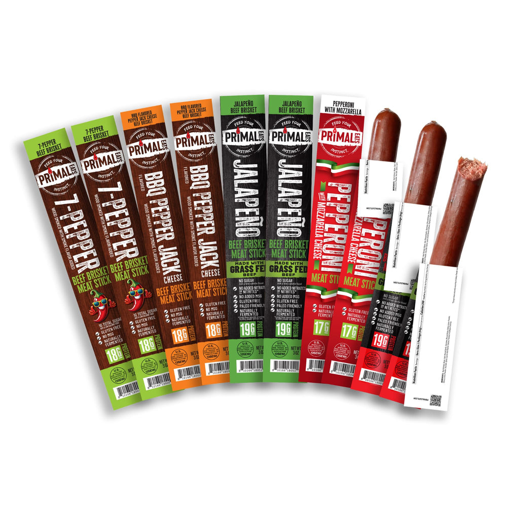 Primal Eats front packaging showing variety pack benefits