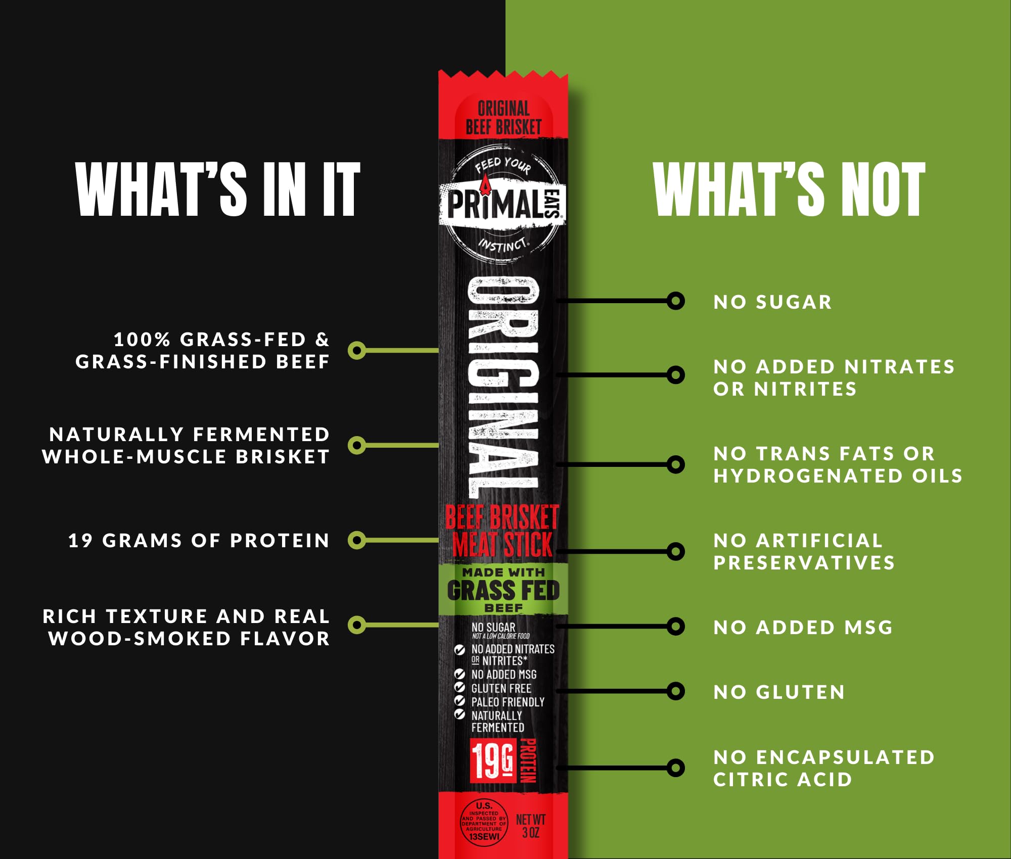 Primal Eats meat stick in backpack for convenient on‑the‑go protein