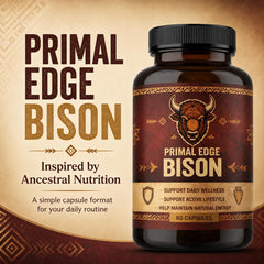Primal Edge Biso bottle top view displaying cap and compact travel-ready size