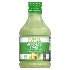 Primal Kitchen bottle beside salad bowl showing 31-ounce size for value-conscious shoppers