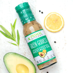 Primal Kitchen Caesar bottle detail with cap emphasizing savory, no-seed-oil dressing