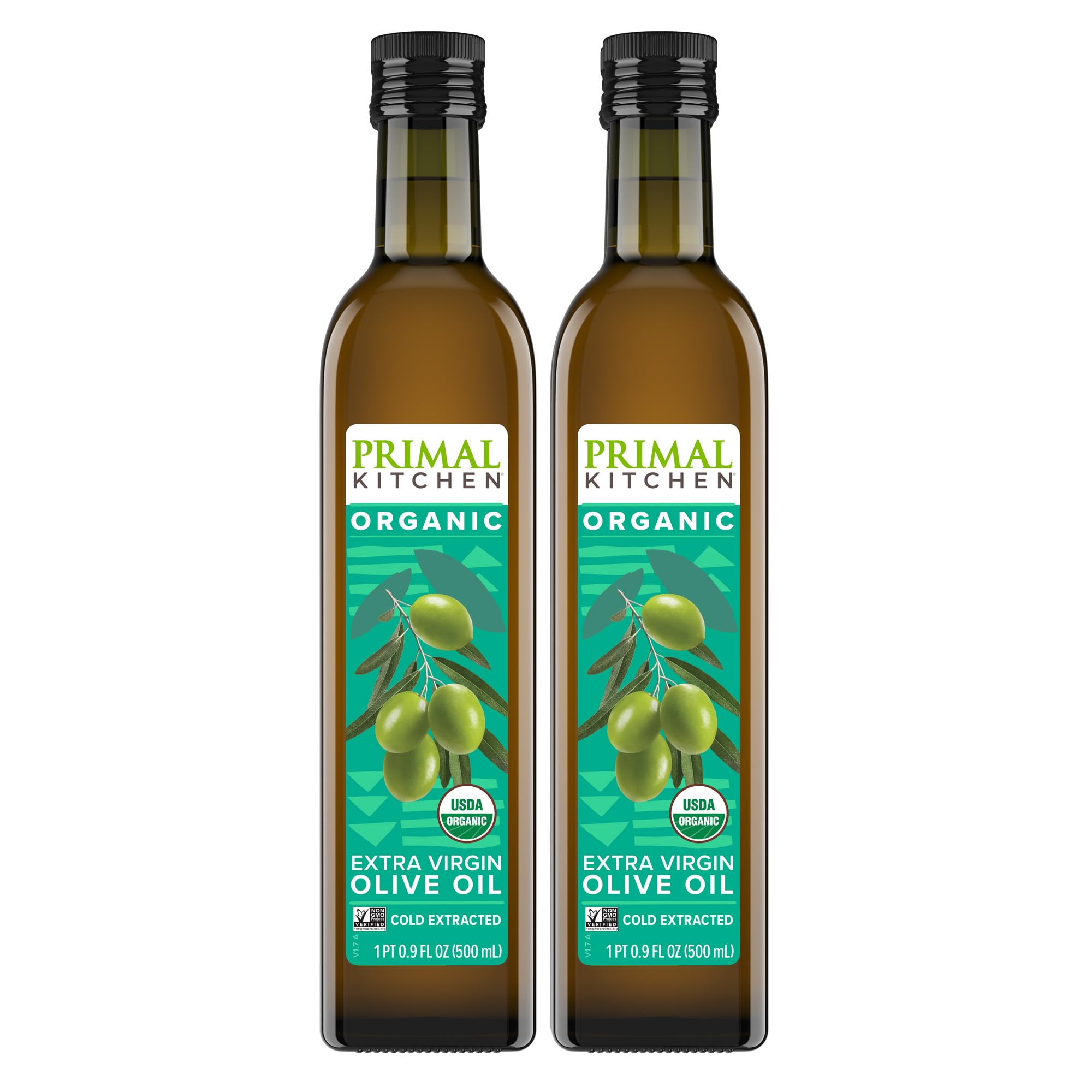 Primal Kitchen front packaging showing two 16.9 fl oz bottles and organic seal for pantry convenience