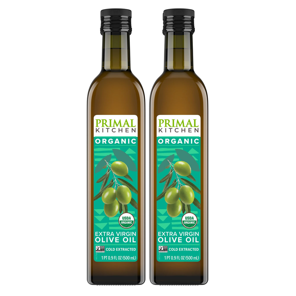 Primal Kitchen front packaging showing two 16.9 fl oz bottles and organic seal for pantry convenience