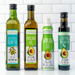 Primal Kitchen oil in skillet searing vegetables for high-heat cooking benefit