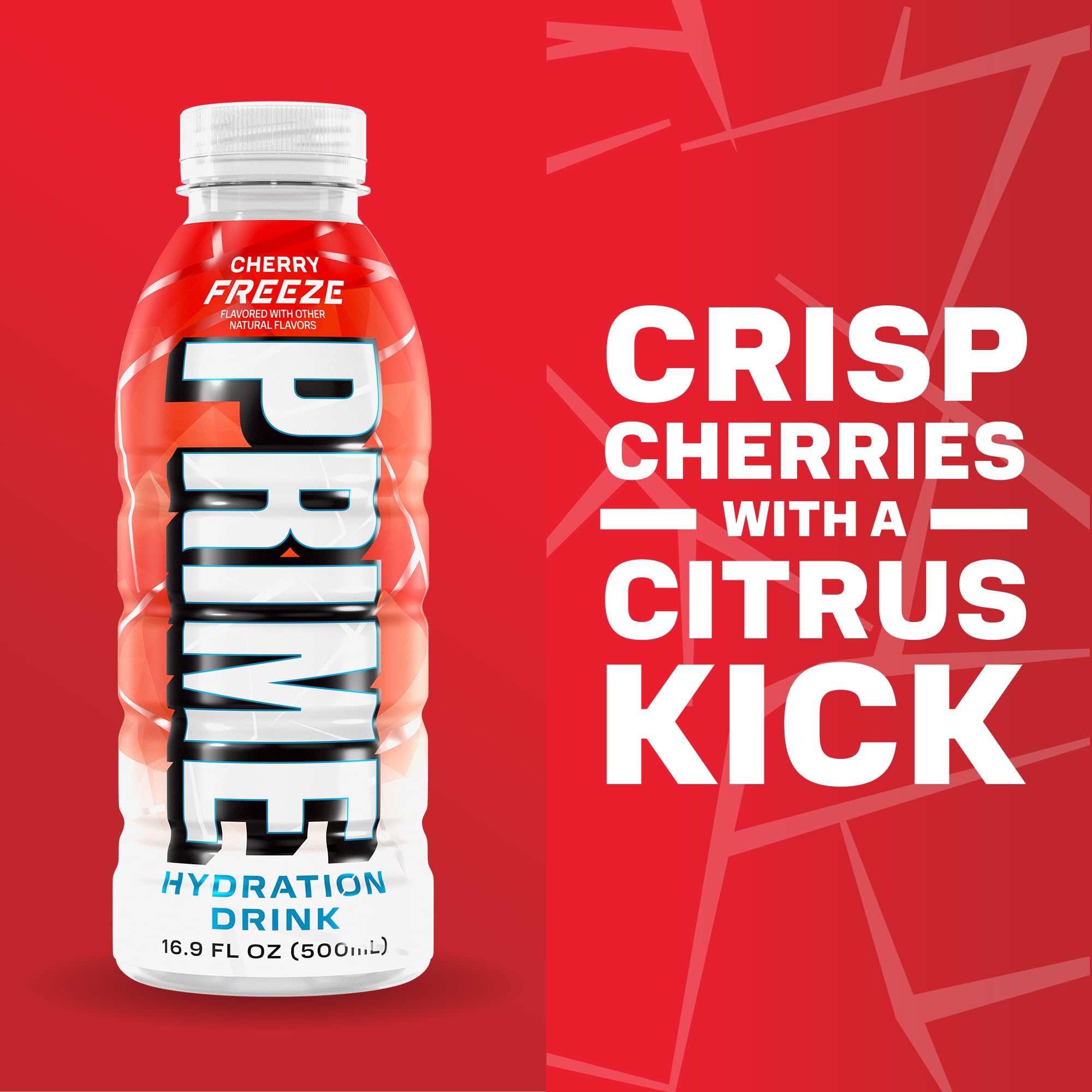 PRIME Hydration closeup of bottle texture highlighting natural flavor and clean look