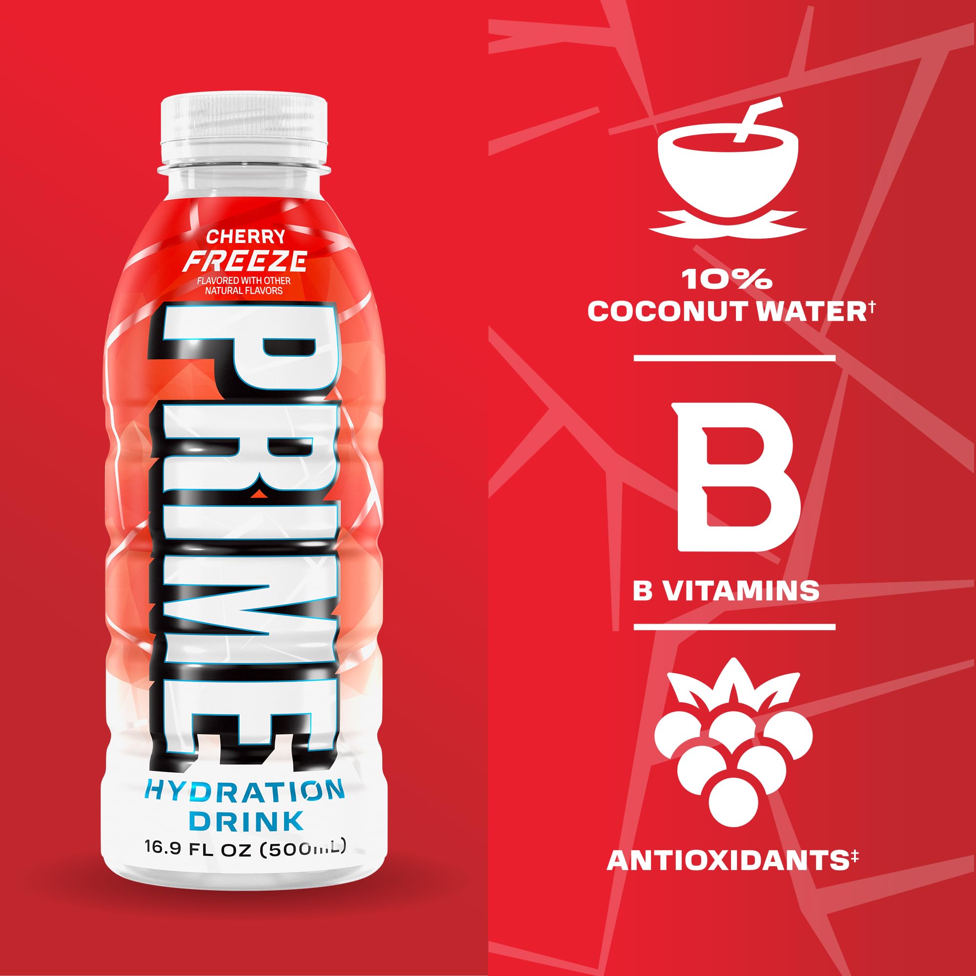 PRIME Hydration being poured into a glass to show clarity and thirst‑quenching benefit