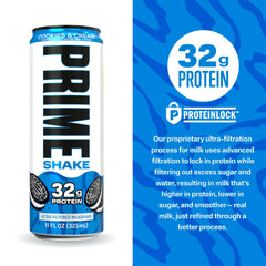PRIME HYDRATION nutrition label close-up showing protein and low sugar benefits