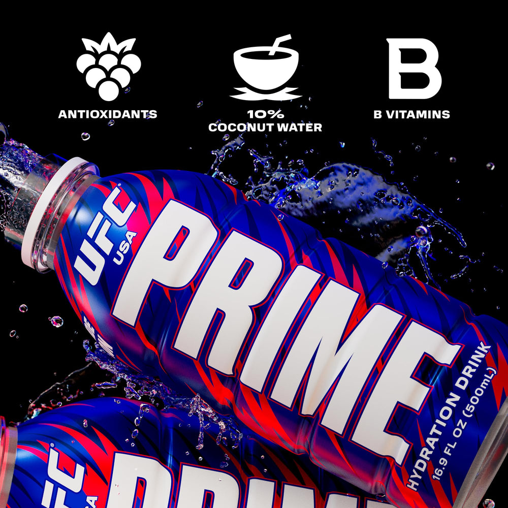 PRIME Hydration bottles inside a fridge ready to grab for cold replenishment