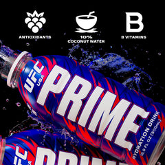 PRIME Hydration bottles inside a fridge ready to grab for cold replenishment