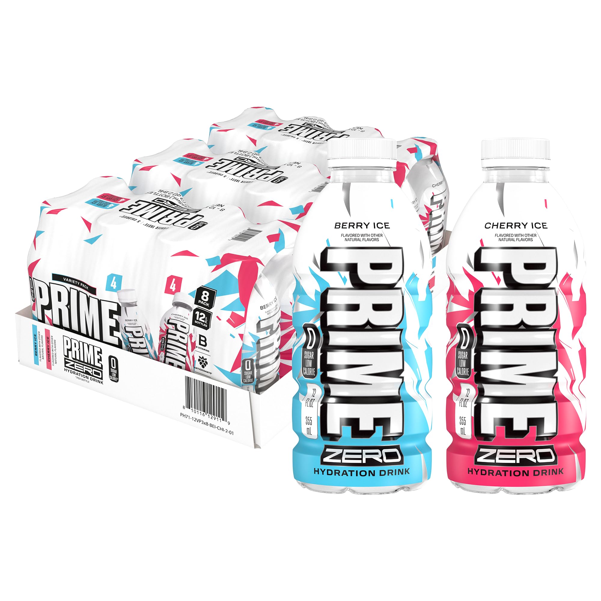 PRIME HYDRATION bottle front Berry Ice showing crisp branding and refreshing benefit