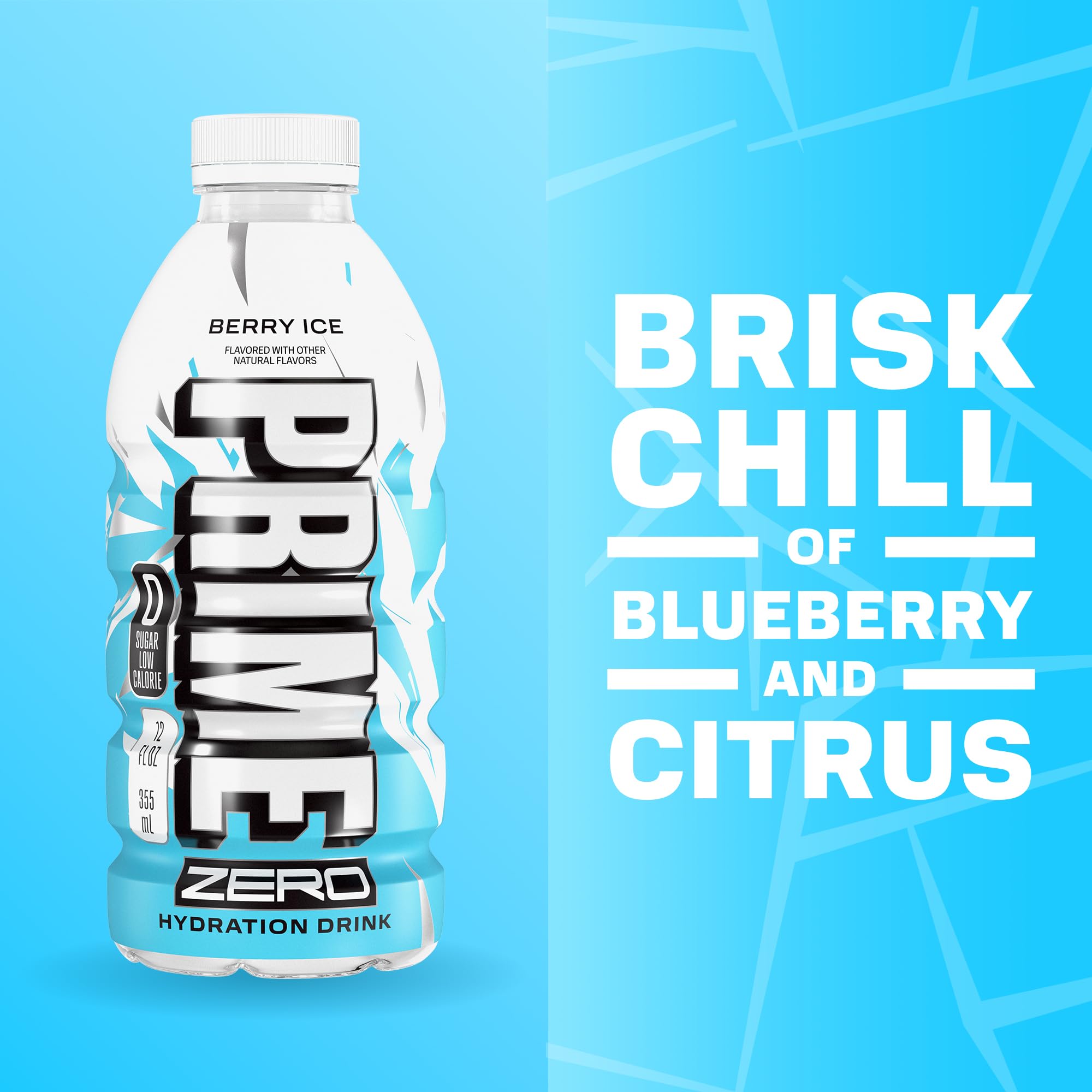 PRIME HYDRATION bottle front Cherry Ice emphasizing bold flavor and hydration benefit