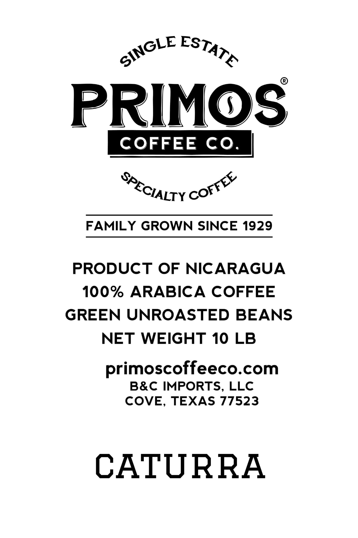 Primos bag label and scale comparison showing weight and farm traceability