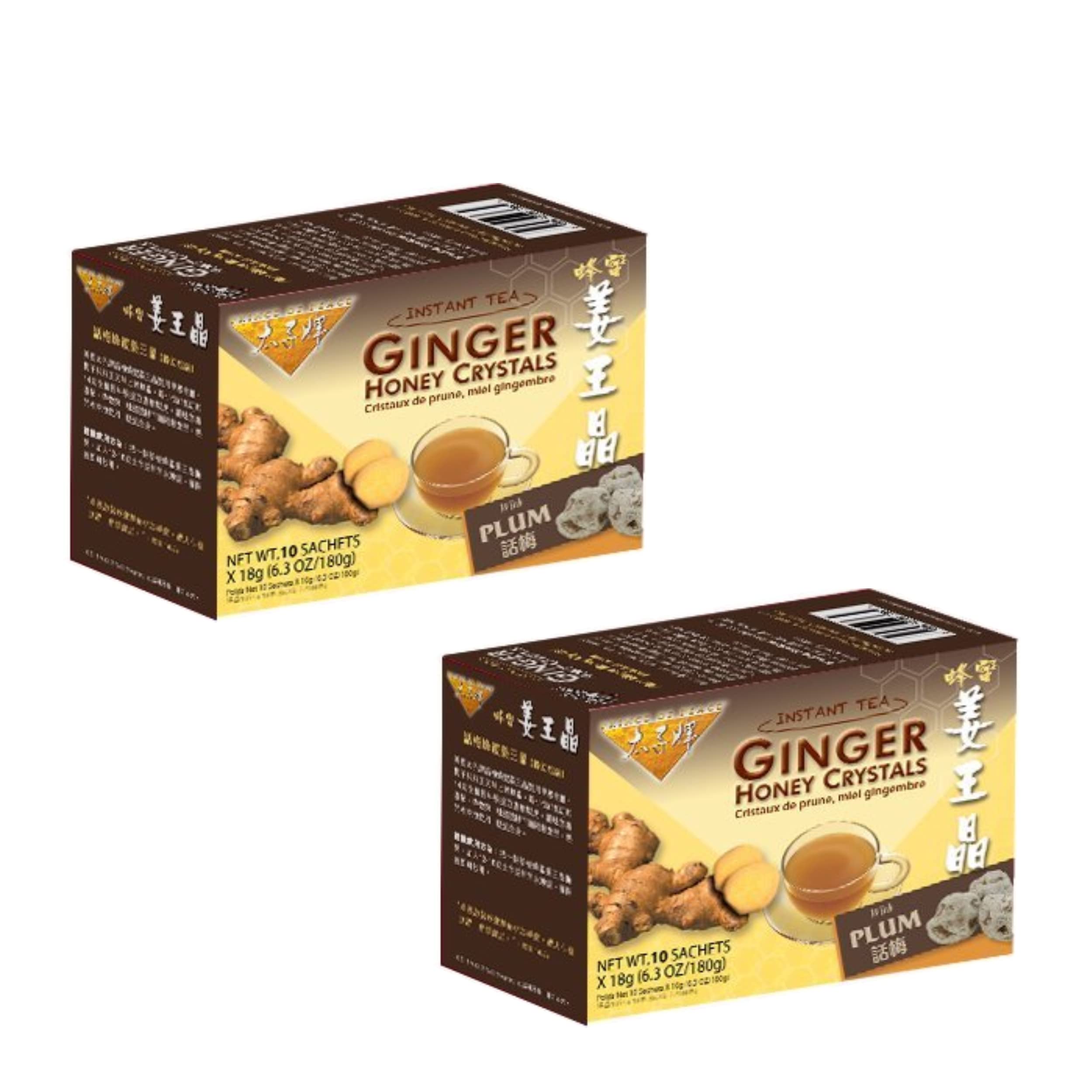 Prince of Peace ginger and honey ingredients arranged to show natural sources