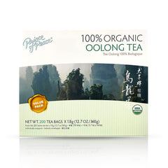 Prince of Peace front packaging showing 200 organic oolong tea bags, value size