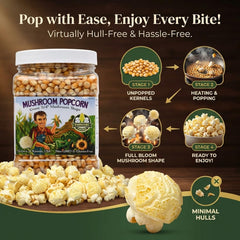 Princeton Popcorn popped mushroom shape demonstrating large round pops