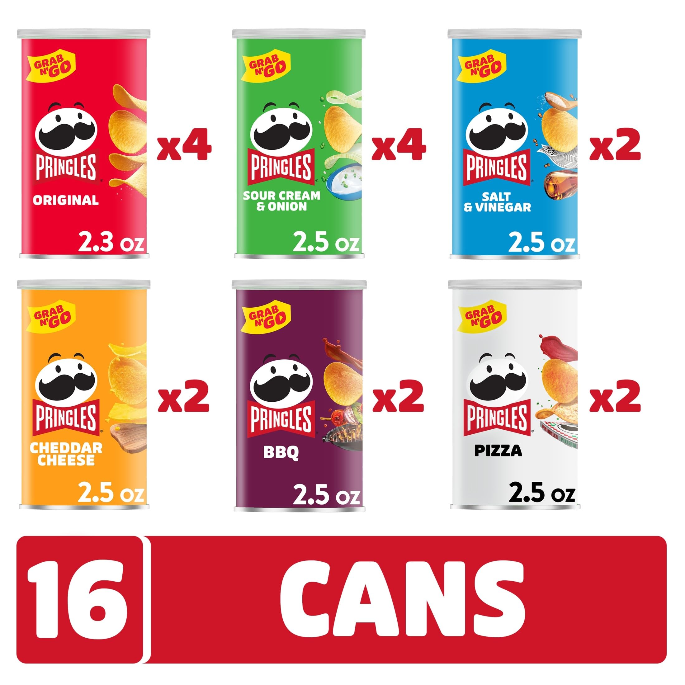 Pringles Sour Cream and Onion open can showing crisps and easy single-serve benefit