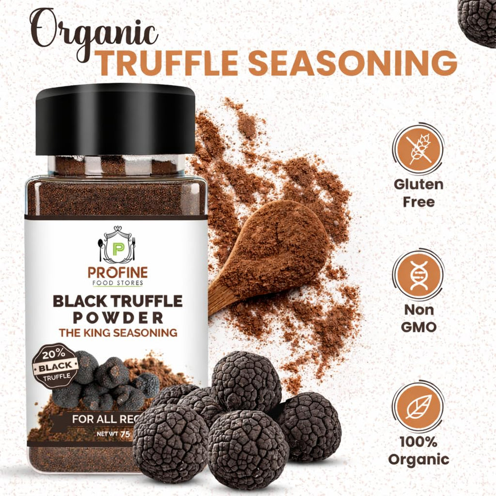 Profine Food truffle powder sprinkled on buttered toast demonstrating instant gourmet upgrade