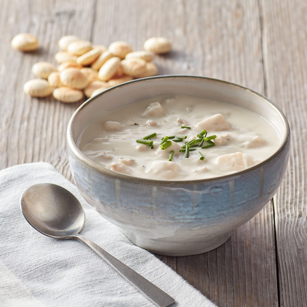 Close-up of Progresso label highlighting ingredients and gluten free benefit