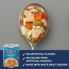Steaming Progresso soup poured into a bowl showing texture and ready-to-eat convenience