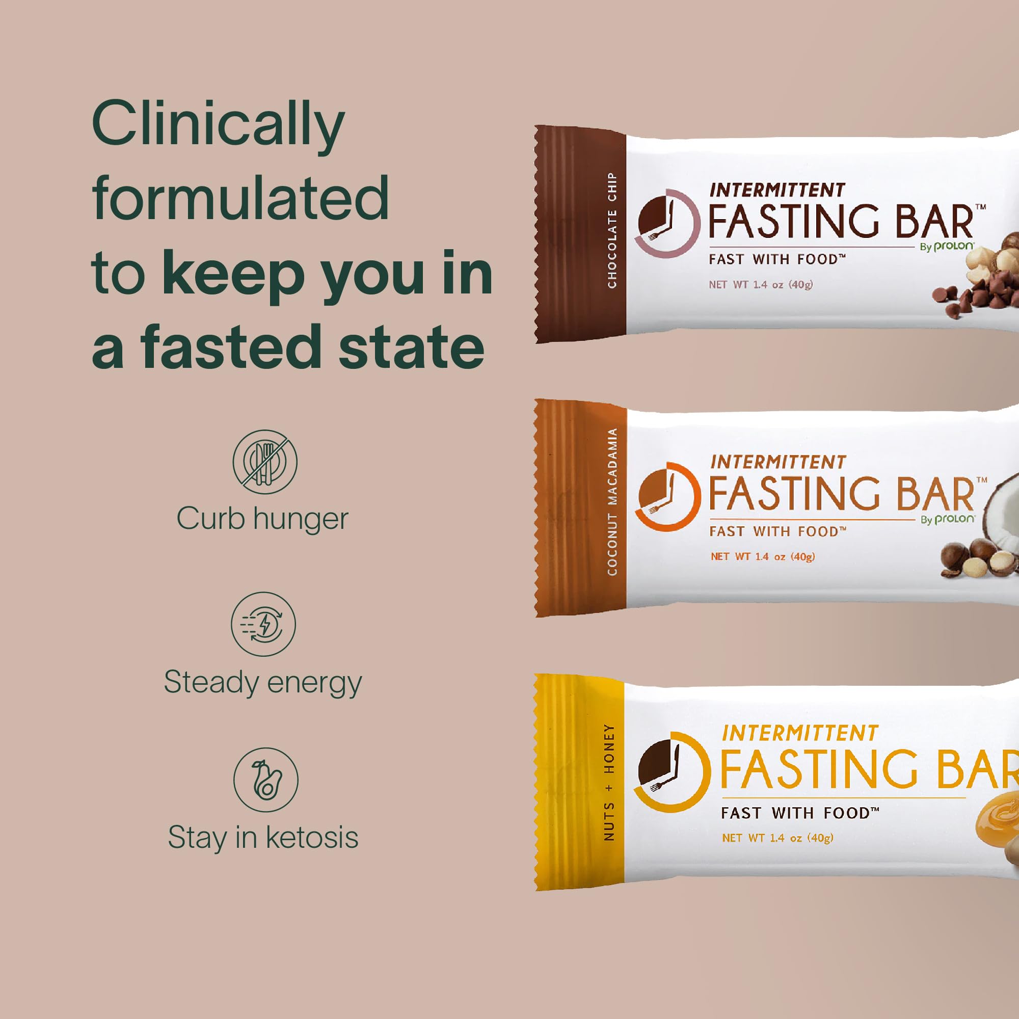 Prolon ingredients spread with nuts and seeds showing quality sources