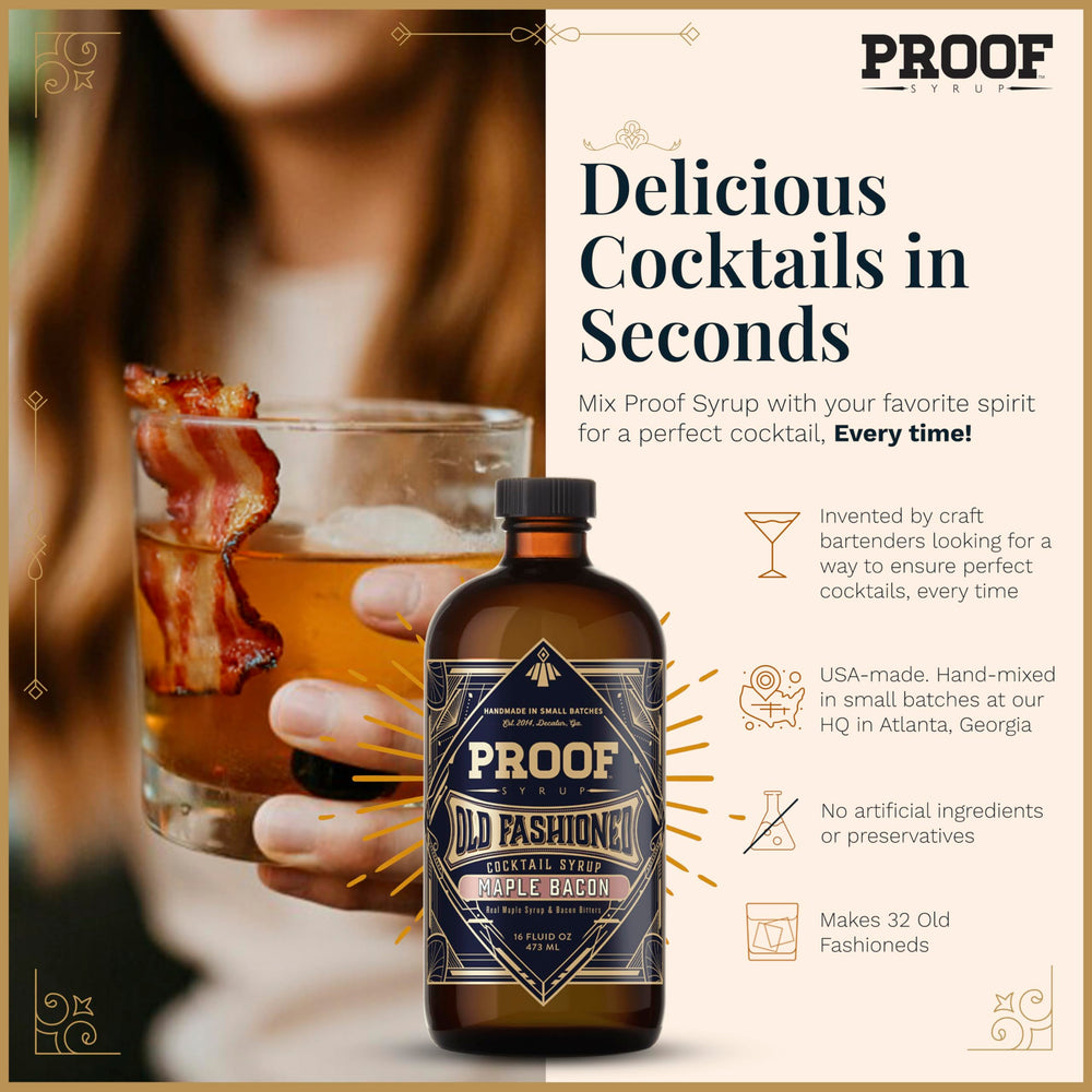 PROOF SYRUP mixed in Old Fashioned glass demonstrating quick professional results