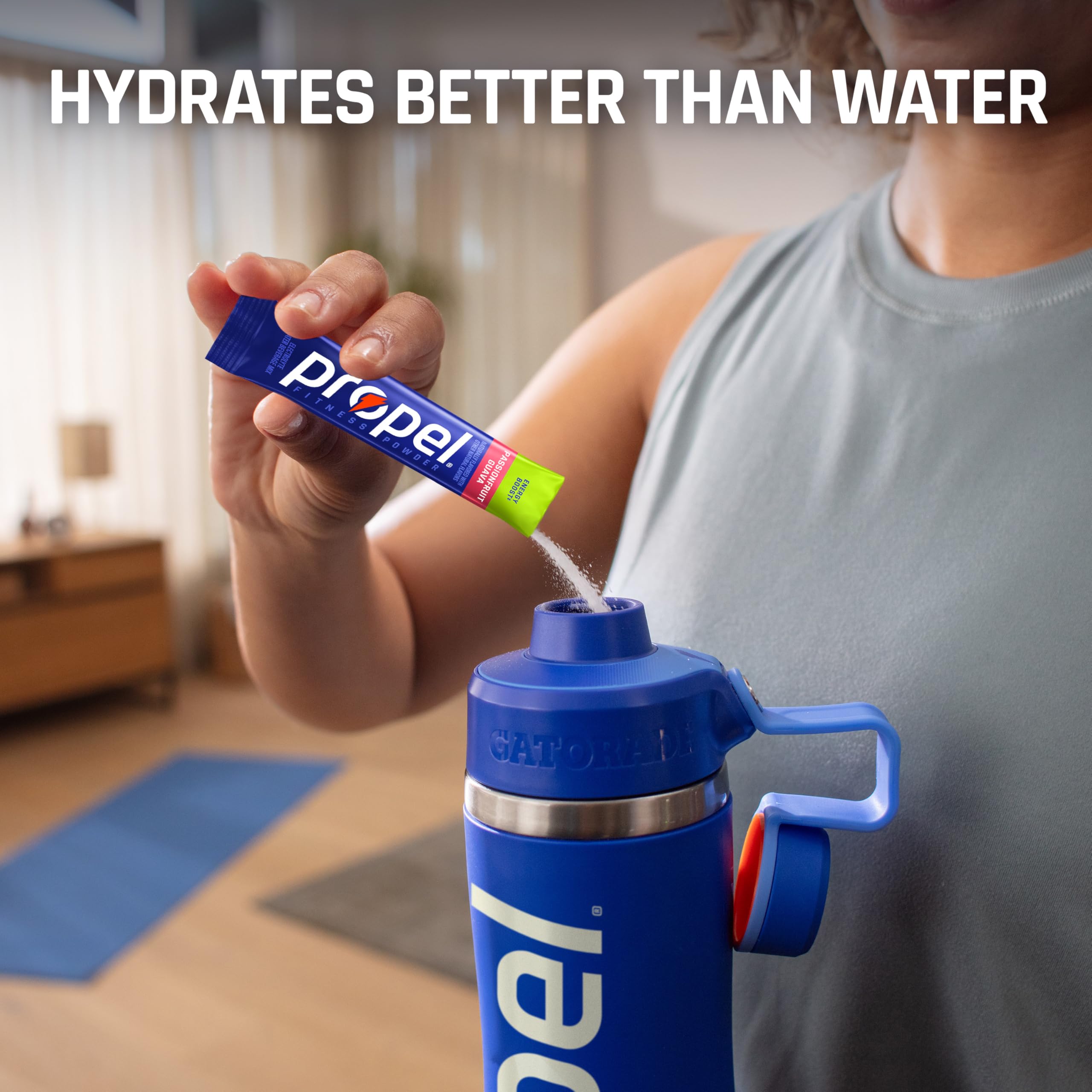 Propel beverage by a runner illustrating hydration and energy during exercise