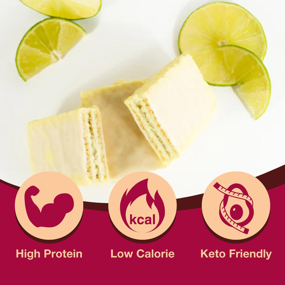 ProtiDIET stack of wafer bars highlighting crispy layers and satisfying crunch benefit