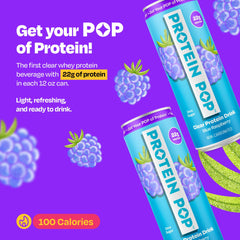 PROTEIN POP poured into glass showing clear texture and light hydration benefit