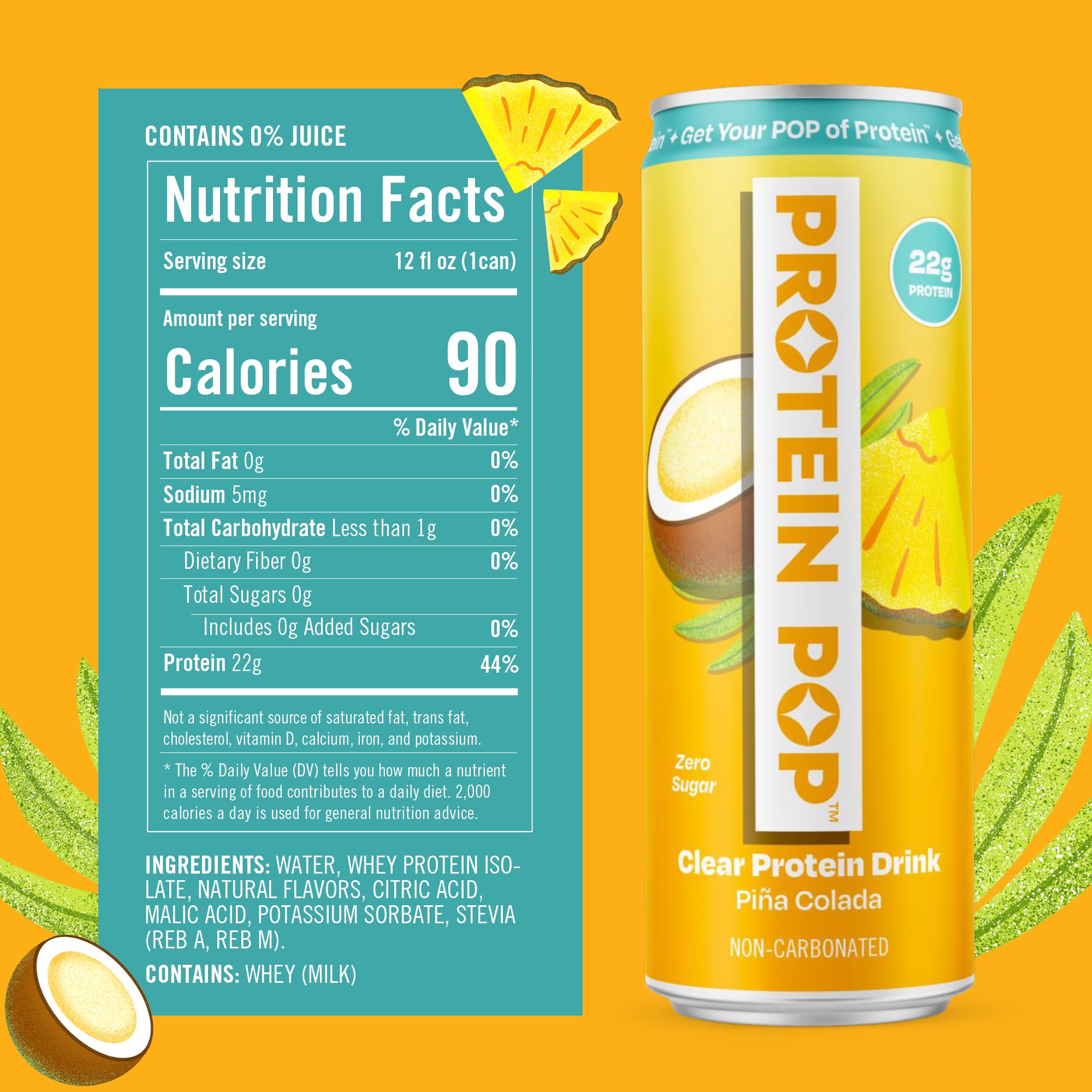 Protein Pop nutrition panel detail demonstrating clean ingredient benefits