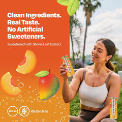 PROTEIN POP can open pouring into glass for quick post-workout refreshment