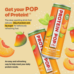 PROTEIN POP close-up fizz and clear liquid highlighting light texture
