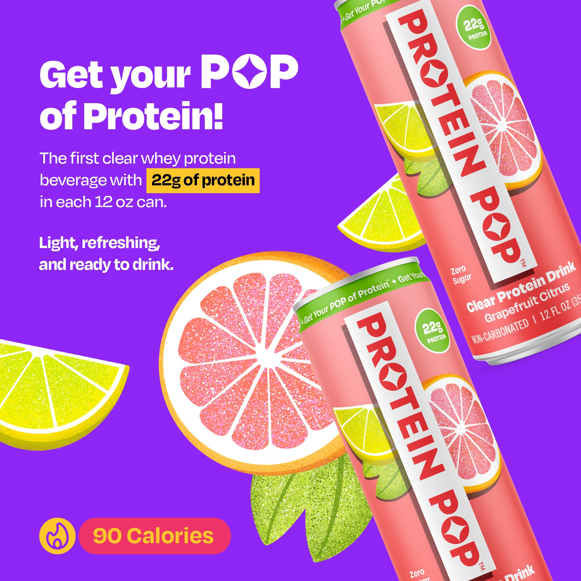 Protein Pop pouring into glass showing clear texture and refreshing hydration