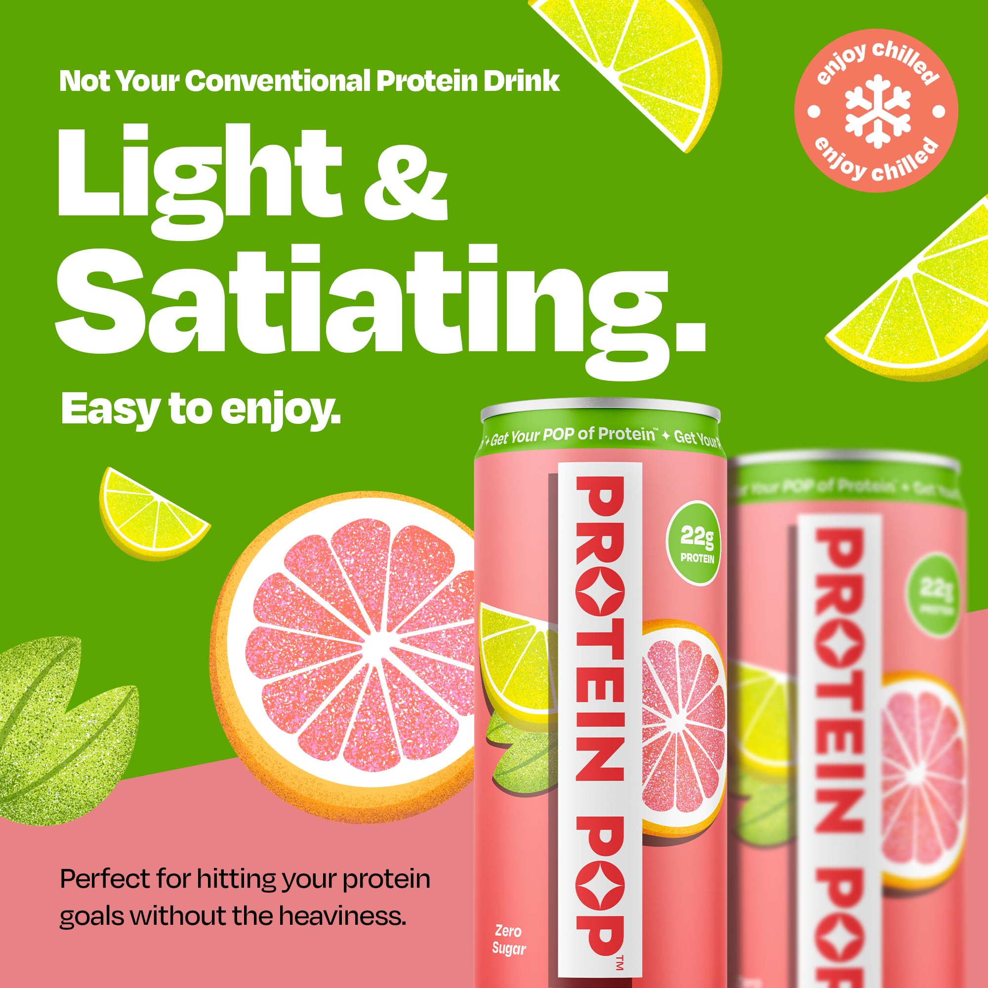 Protein Pop label with nutrition facts and ingredients demonstrating zero sugar transparency