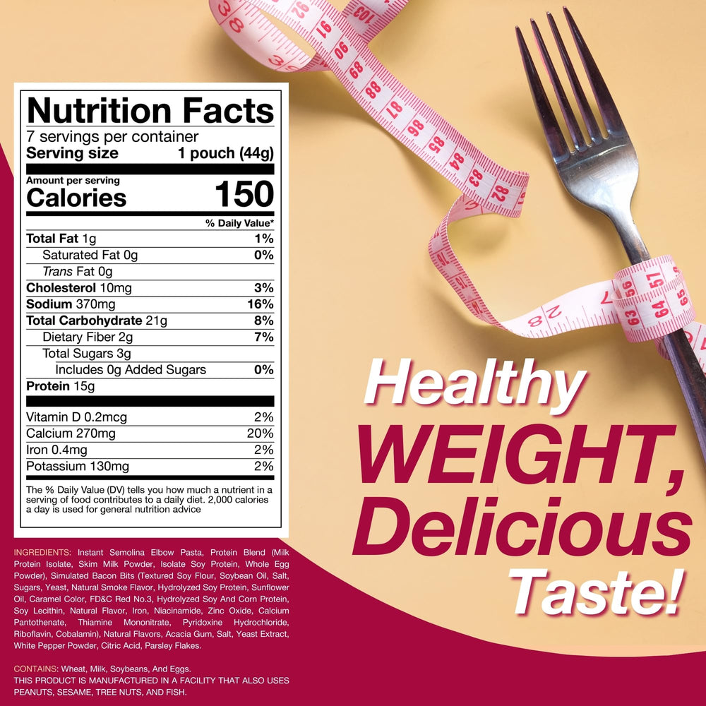 ProtiDIET box opened to reveal seven single-serve pouches for portion control