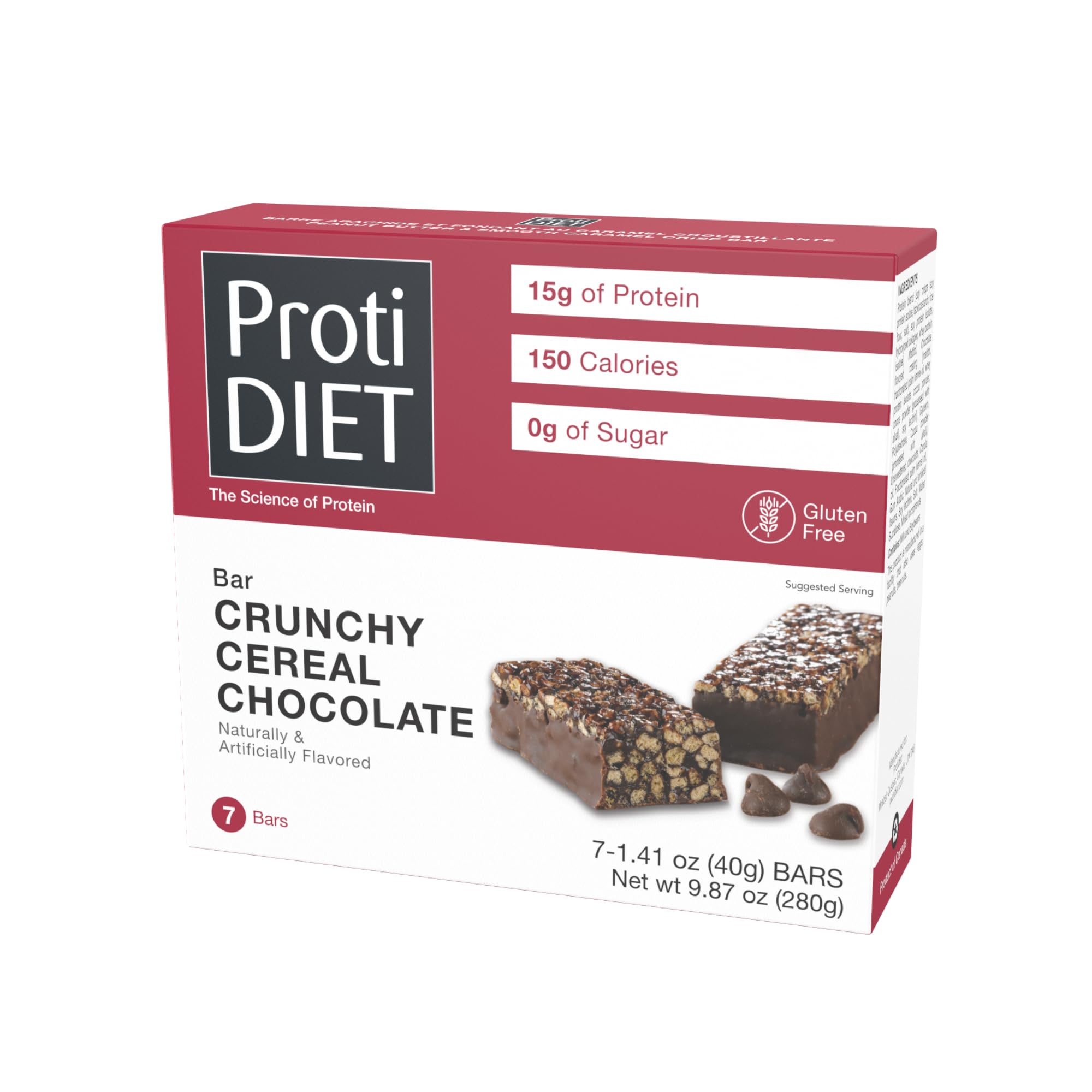 ProtiDIET front packaging showing 7-count box and benefits