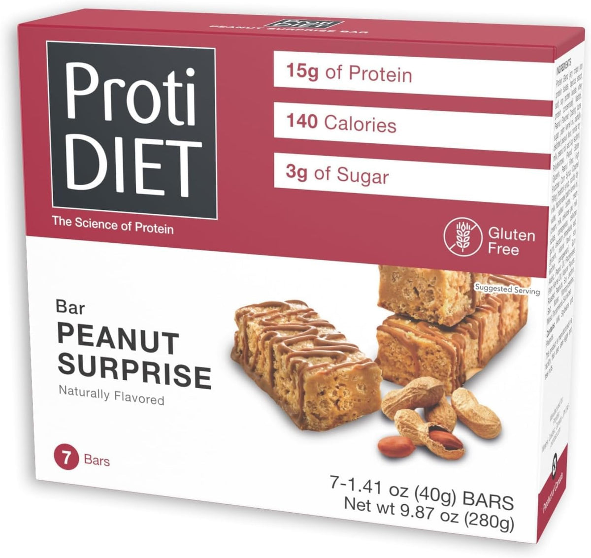 ProtiDIET front packaging showing 7-count box and nutritional benefits