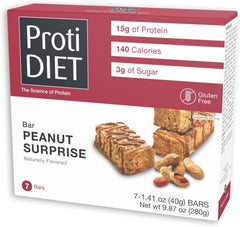 ProtiDIET front packaging showing 7-count box and nutritional benefits