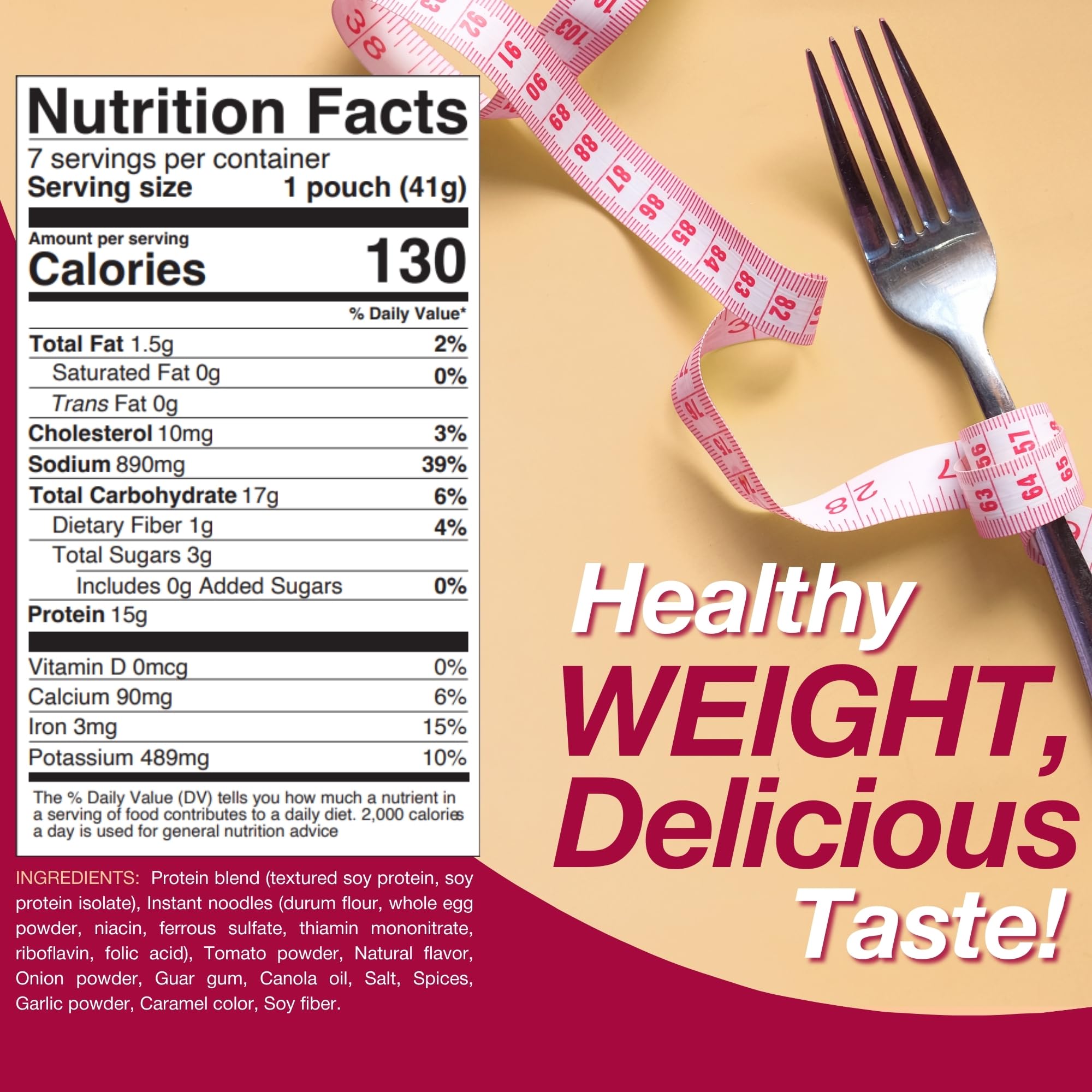 ProtiDIET pouch shown beside hand to illustrate compact portion size and portability