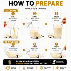 ProtiFit vanilla shake poured into glass demonstrating quick on-the-go nutrition