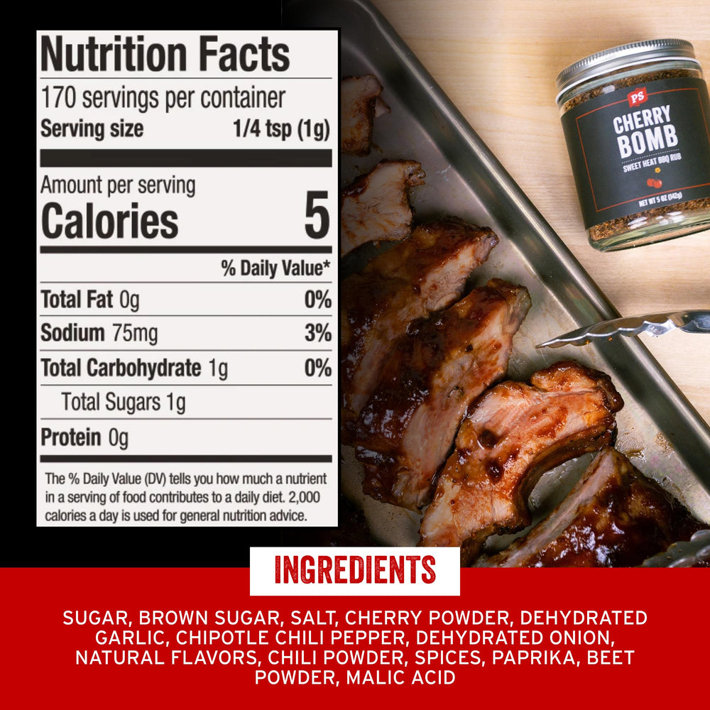 PS Seasoning jar next to measuring spoon and ruler for size reference and portioning guidance