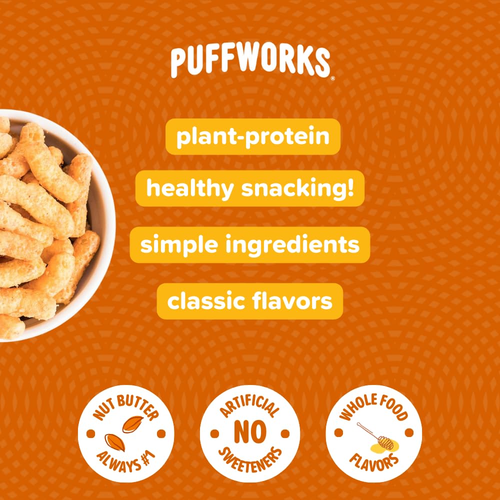 Puffworks bag open with puffs spilling showing easy single-serve convenience